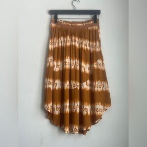 H&M High Low Skirt in Brown and Cream